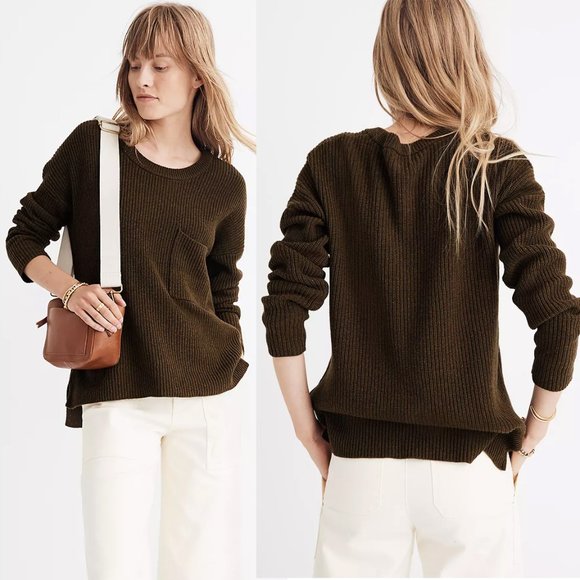 NEW Madewell Thompson Pocket Pullover Sweater Top - Picture 2 of 9